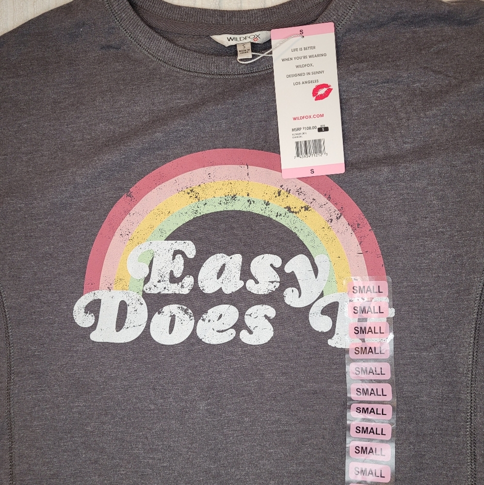 Wildfox 'Easy Does It' Statement Sweatshirt - NEW! - Picture 3 of 4